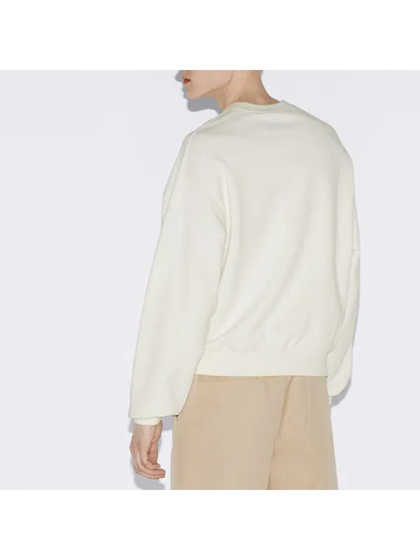 Свитшот Gucci cotton jersey sweatshirt with print 'off white' — изображение 3 из 4, белый