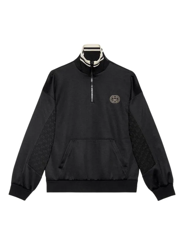Куртка Gucci technical jersey half zip jacket — изображение 1 из 4, черный