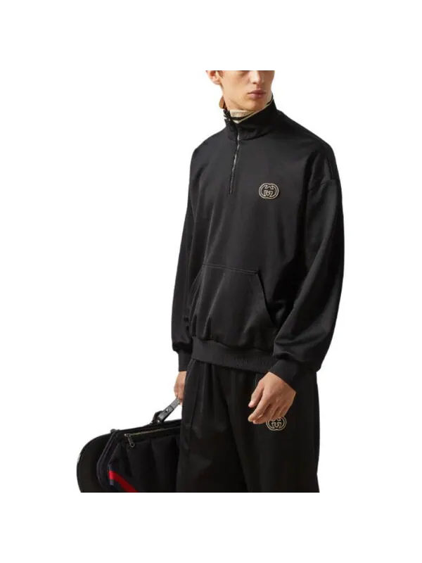 Куртка Gucci technical jersey half zip jacket — изображение 3 из 4, черный