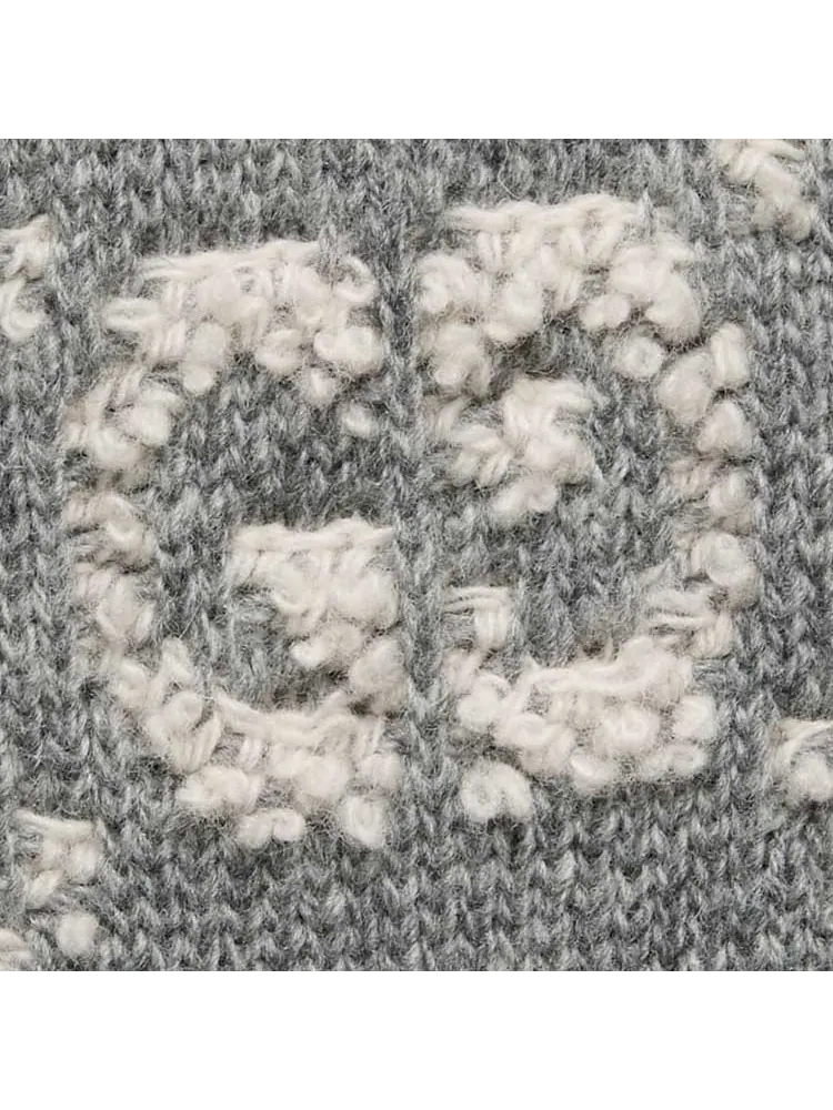 Топ женский Gucci GG Wool Boucl Jacquard Top, с жаккардовым узором — изображение 4 из 7, серый
