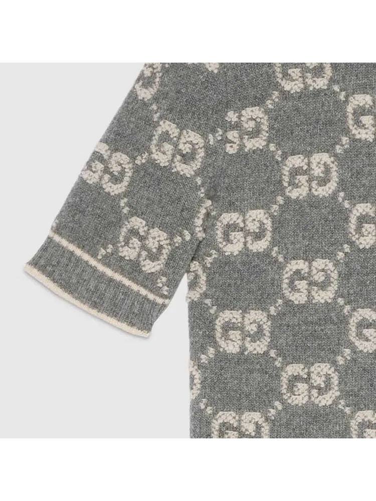 Топ женский Gucci GG Wool Boucl Jacquard Top, с жаккардовым узором — изображение 6 из 7, серый