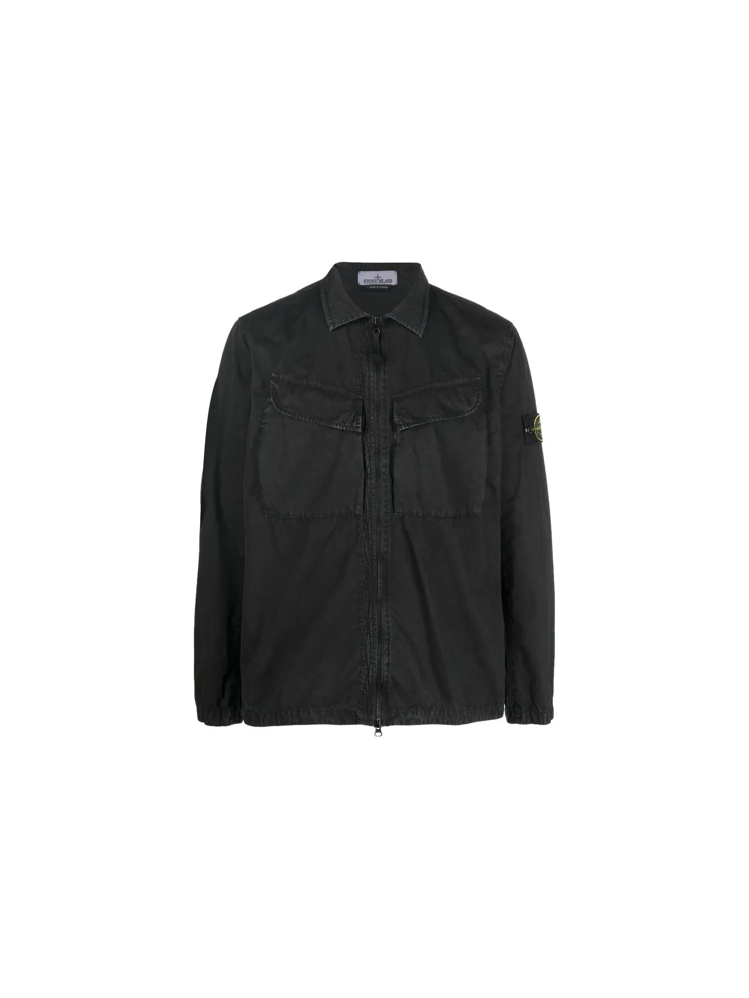 Мужская куртка Stone Island Brushed Canvas Zip — изображение 4 из 5, черный