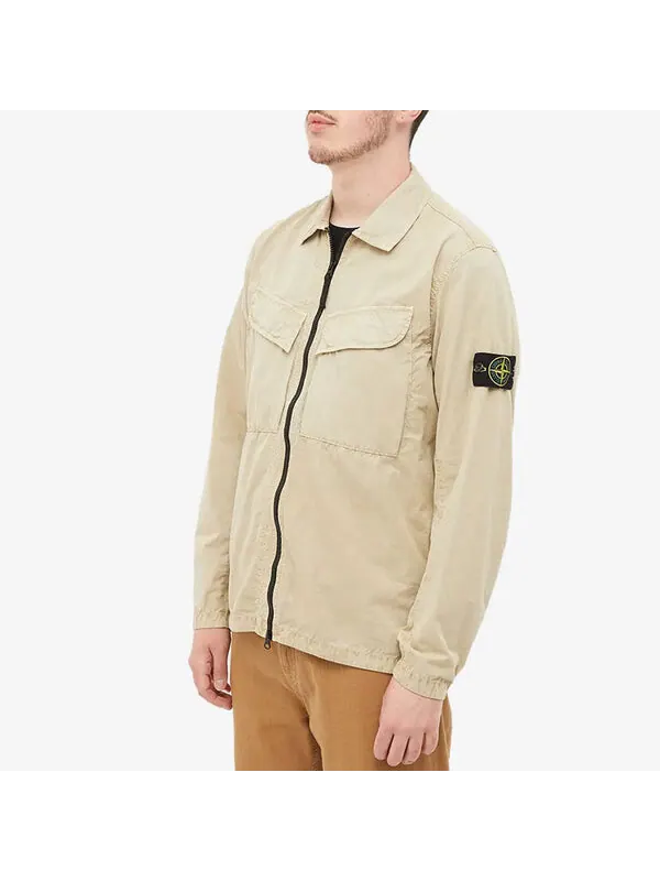 Куртка brushed canvas zip Stone Island — изображение 3 из 3, бежевый
