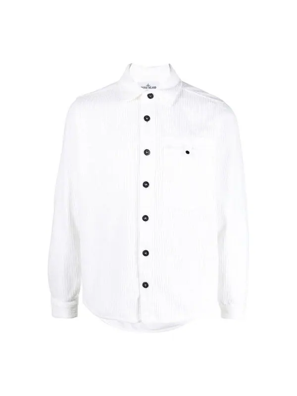 Рубашка cord overshirt 'white' Stone Island — изображение 1 из 3, белый