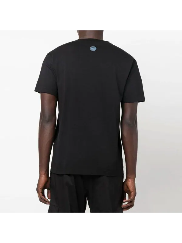 Футболка blurred logo t-shirt 'black' Stone Island — изображение 2 из 3, черный