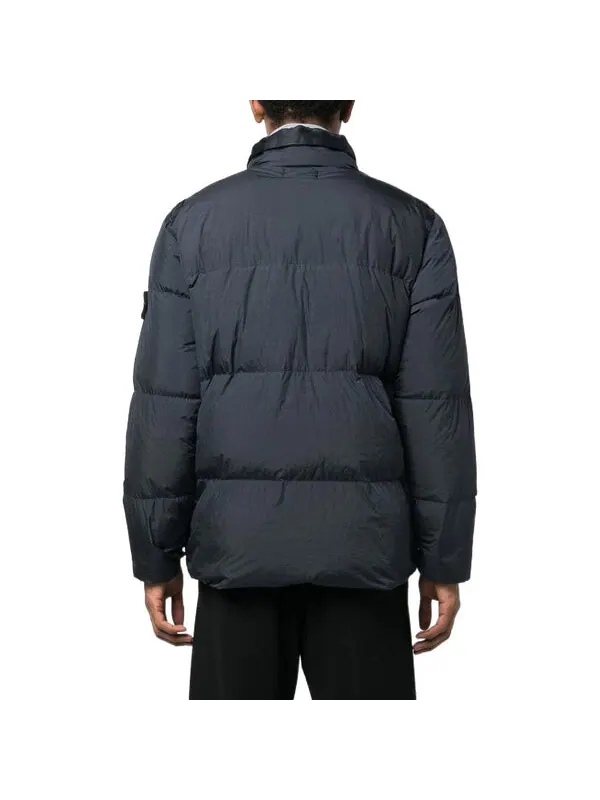 Куртка waffen patch crinkle labs down padded jacket 'black' Stone Island — изображение 3 из 4, черный
