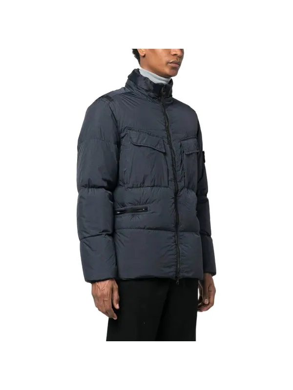 Куртка waffen patch crinkle labs down padded jacket 'black' Stone Island — изображение 4 из 4, черный