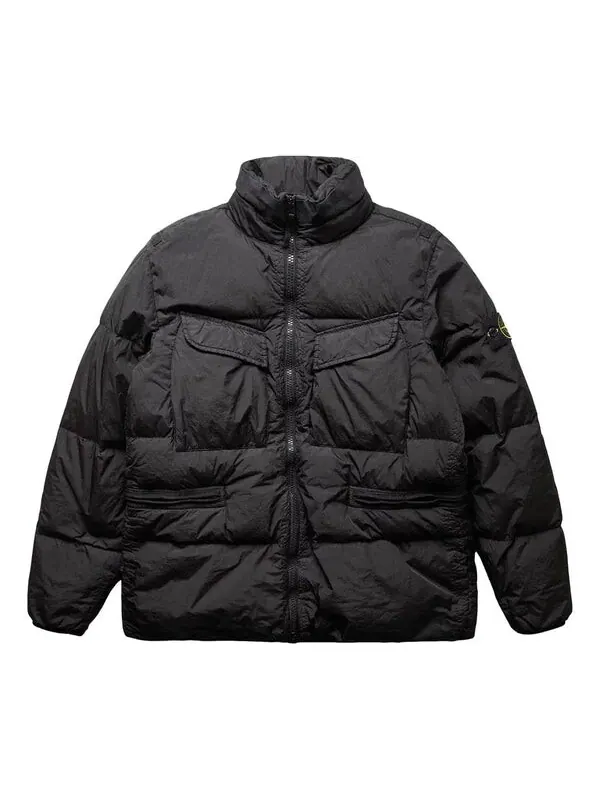 Куртка logo patch padded jacket 'black' Stone Island — изображение 1 из 2, черный