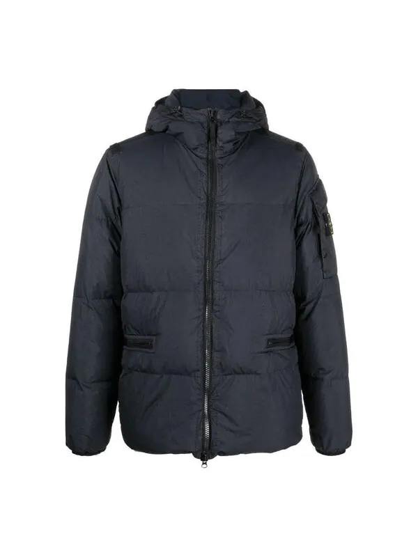 Куртка crinkle reps down jacket 'navy' Stone Island — изображение 1 из 3, темно-синий