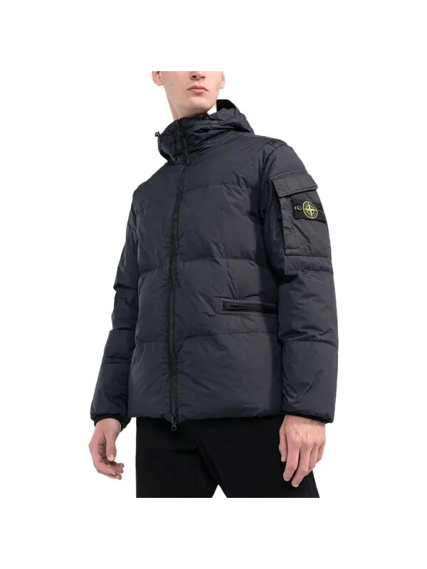 Куртка crinkle reps down jacket 'navy' Stone Island — изображение 3 из 3, темно-синий