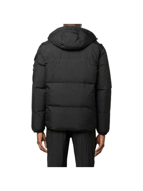 Куртка crinkle reps down jacket 'black' Stone Island — изображение 2 из 3, черный