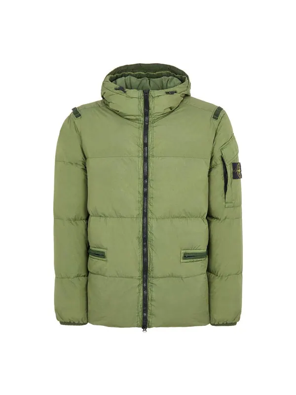 Куртка crinkle reps down jacket 'green' Stone Island — изображение 1 из 2, зеленый
