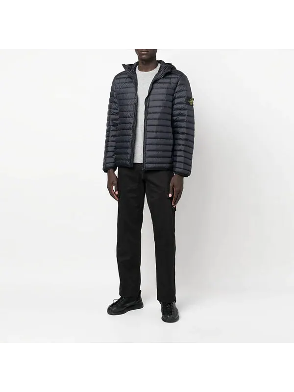 Куртка lightweight hooded down jacket 'black' Stone Island — изображение 3 из 4, черный
