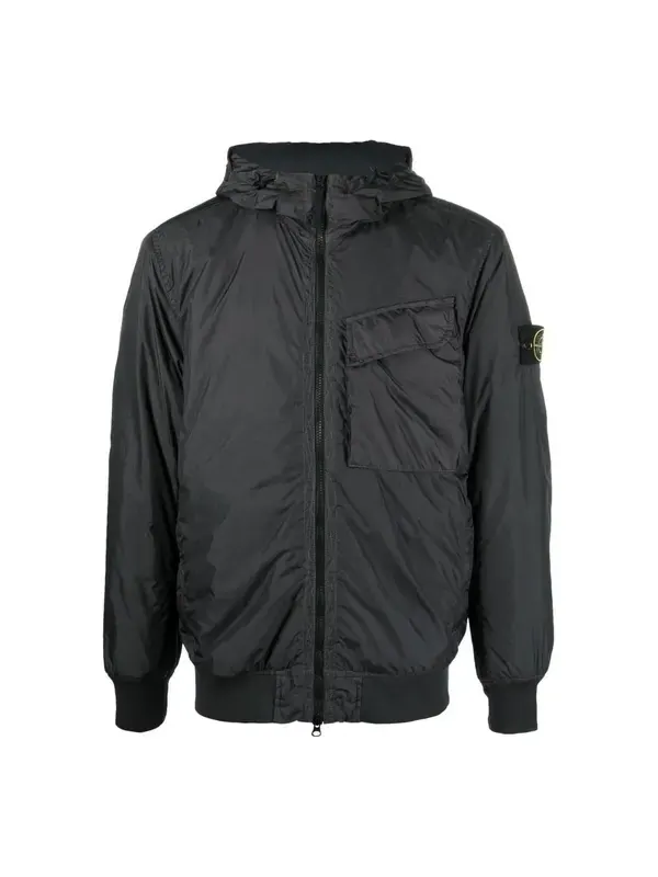 Куртка pocket detail crinkle reps jacket 'charcoal' Stone Island — изображение 1 из 3, черный