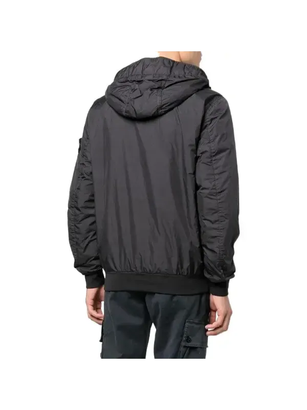 Куртка pocket detail crinkle reps jacket 'charcoal' Stone Island — изображение 2 из 3, черный