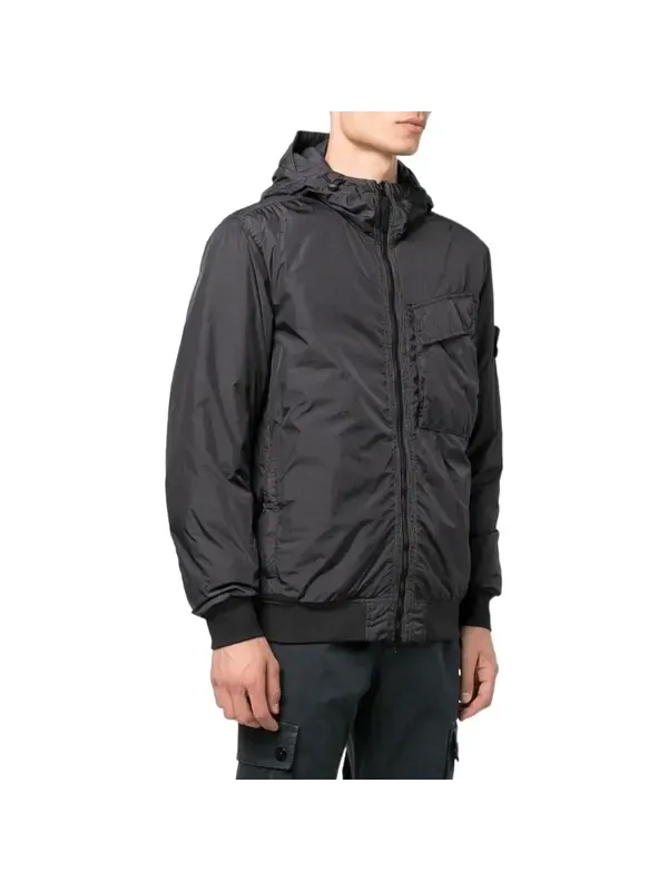 Куртка pocket detail crinkle reps jacket 'charcoal' Stone Island — изображение 3 из 3, черный