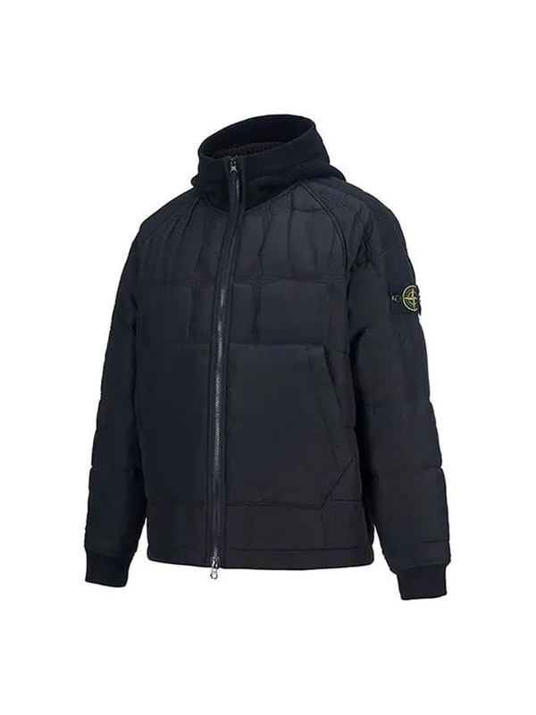 Куртка hoody zip-up jacket 'black' Stone Island — изображение 3 из 3, черный