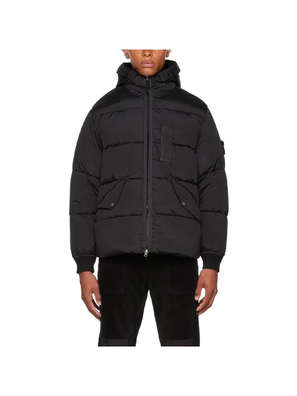 Куртка nylon metal hooded down jacket 'black' Stone Island — изображение 3 из 3, черный
