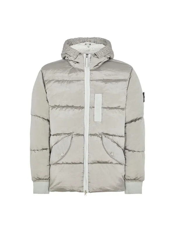 Куртка hooded down jacket 'pearl grey' Stone Island — изображение 1 из 4, серый