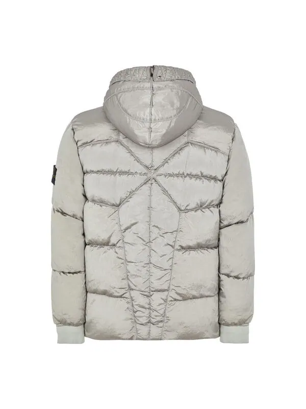 Куртка hooded down jacket 'pearl grey' Stone Island — изображение 2 из 4, серый