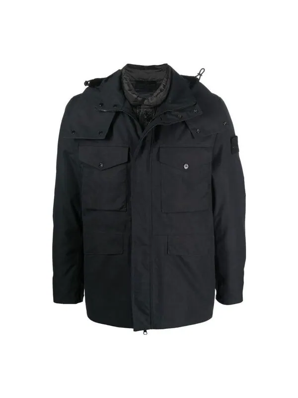 Куртка detachable hooded down jacket 'black' Stone Island — изображение 1 из 4, черный