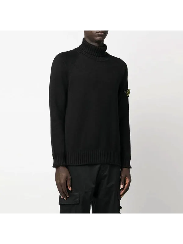 Свитер turtleneck sweater 'black' Stone Island — изображение 3 из 4, черный