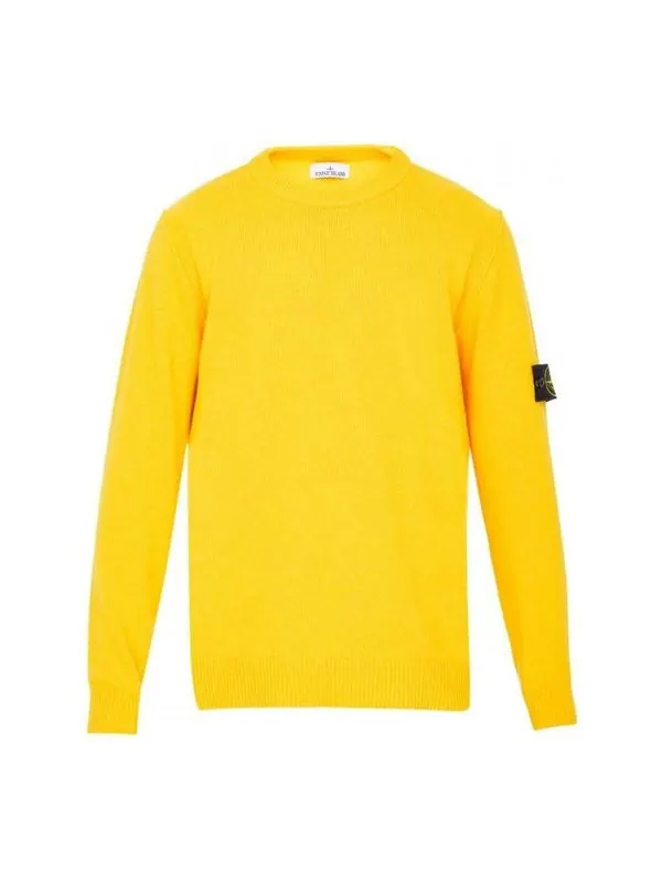 Свитер logo patch crewneck jumper 'yellow' Stone Island — изображение 1 из 4, желтый