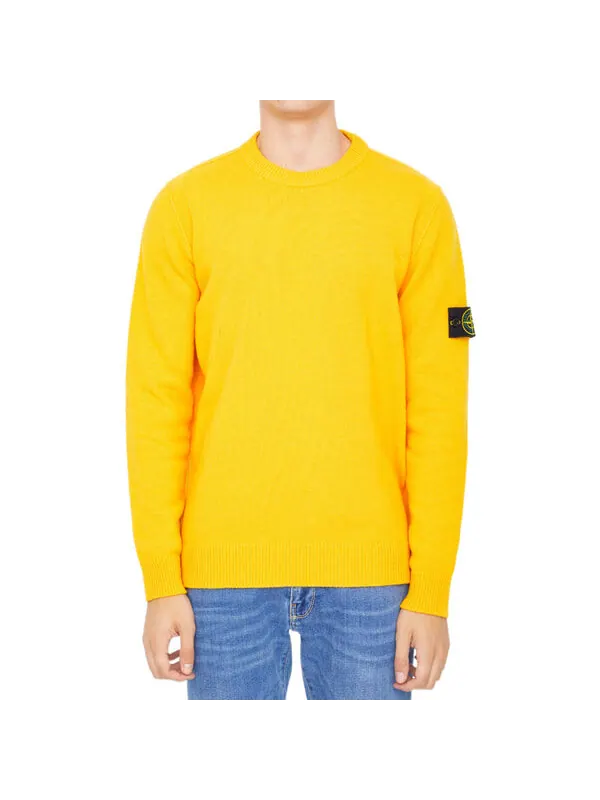 Свитер logo patch crewneck jumper 'yellow' Stone Island — изображение 2 из 4, желтый