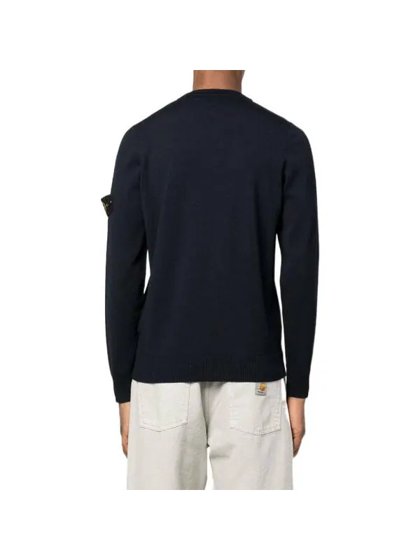 Толстовка crewneck pullover sweatshirt 'navy' Stone Island — изображение 3 из 4, темно-синий
