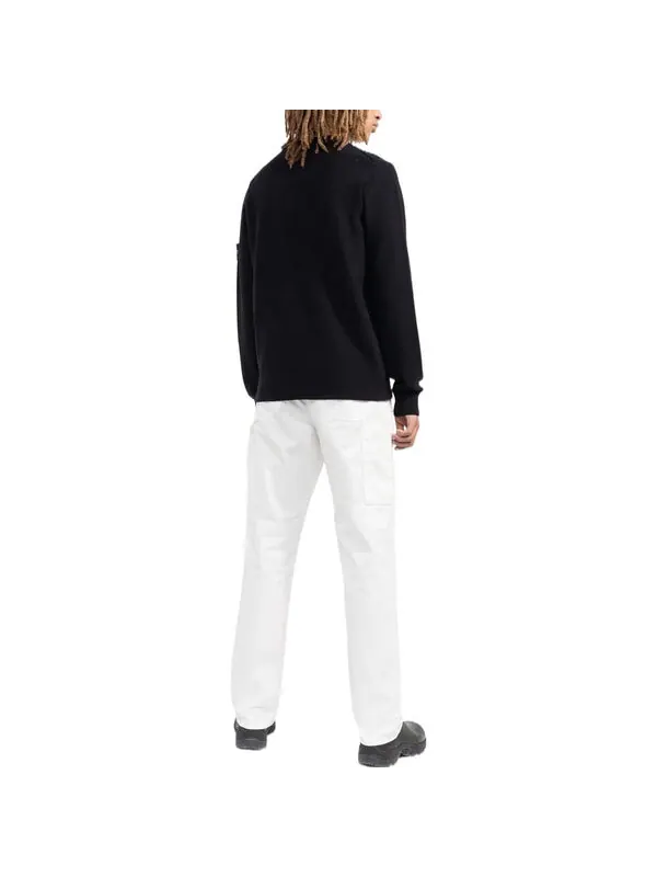 Свитер logo patch sleeved crewneck sweatshirt 'black' Stone Island — изображение 3 из 4, черный