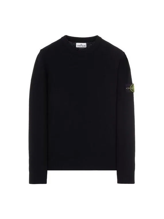 Толстовка crewneck pullover 'black' Stone Island — изображение 1 из 3, черный