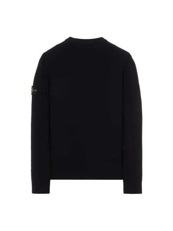 Толстовка crewneck pullover 'black' Stone Island — изображение 2 из 3, черный