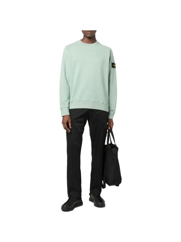 Толстовка logo patch sweatshirt 'green' Stone Island — изображение 3 из 4, зеленый