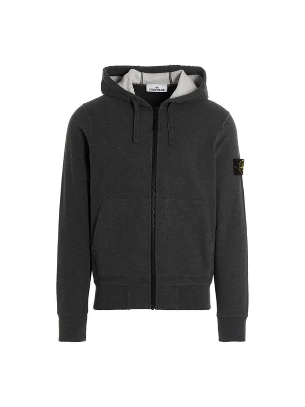 Куртка patch hoody jacket 'dark grey' Stone Island — изображение 1 из 2, серый