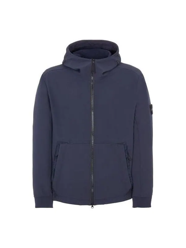 Куртка soft-shell hooded jacket 'navy' Stone Island — изображение 1 из 2, темно-синий