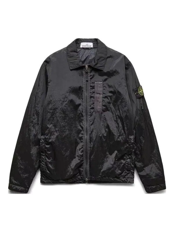 Куртка compass patch zipped jacket 'black' Stone Island — изображение 1 из 2, черный