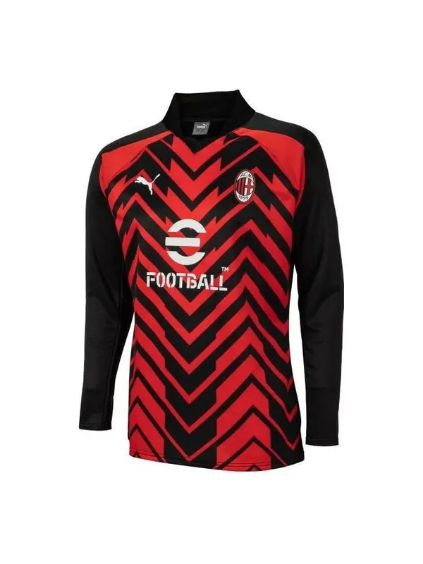 Спортивная футболка 23-24 ac milan pre-match knit jersey 'red black white' Puma — изображение 1 из 1, красный/черный/белый