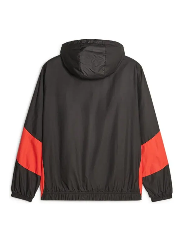 Куртка milan ac pre-match woven jacket 'black red' Puma — изображение 2 из 2, черный/красный