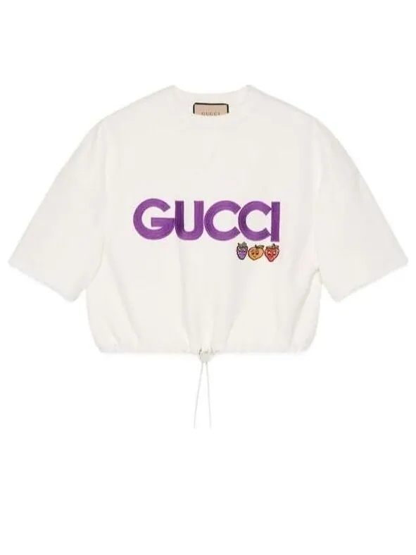 Свитер Gucci Cotton jersey sweatshirt with patch 'off white', с декоративной аппликацией — изображение 1 из 4, белый