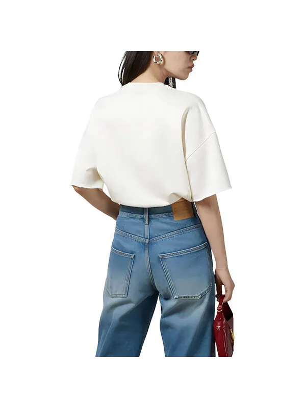 Свитер Gucci Cotton jersey sweatshirt with patch 'off white', с декоративной аппликацией — изображение 3 из 4, белый
