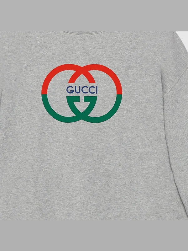Свитшот Gucci Cotton Jersey Printed Sweatshirt — изображение 2 из 4, серый