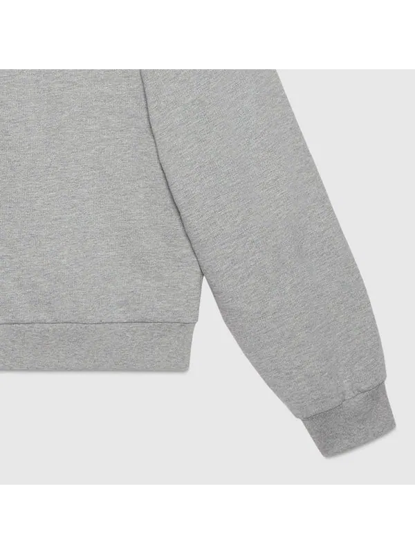 Свитшот Gucci Cotton Jersey Printed Sweatshirt — изображение 3 из 4, серый
