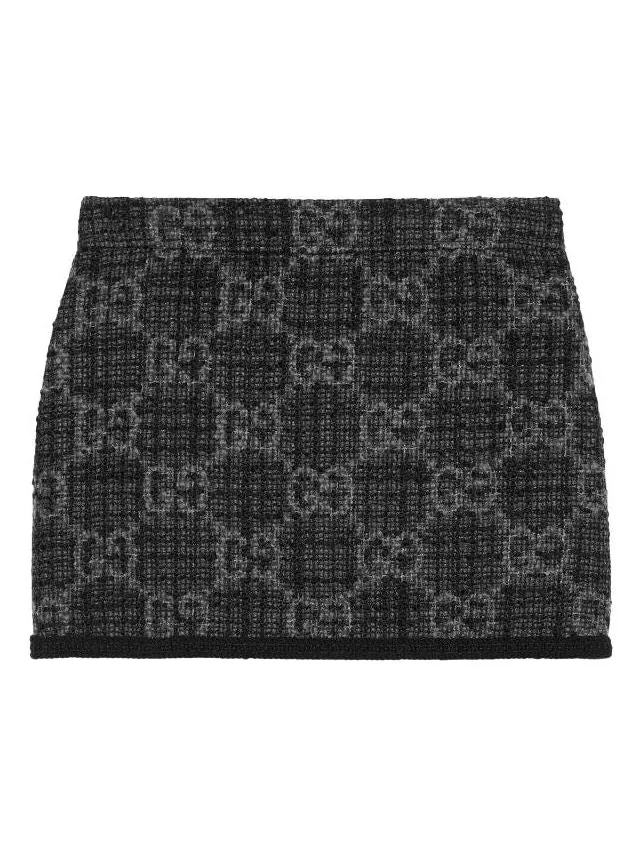(WMNS) Твидовая юбка Gucci Tonal GG, темно-серый цвет — изображение 1 из 1
