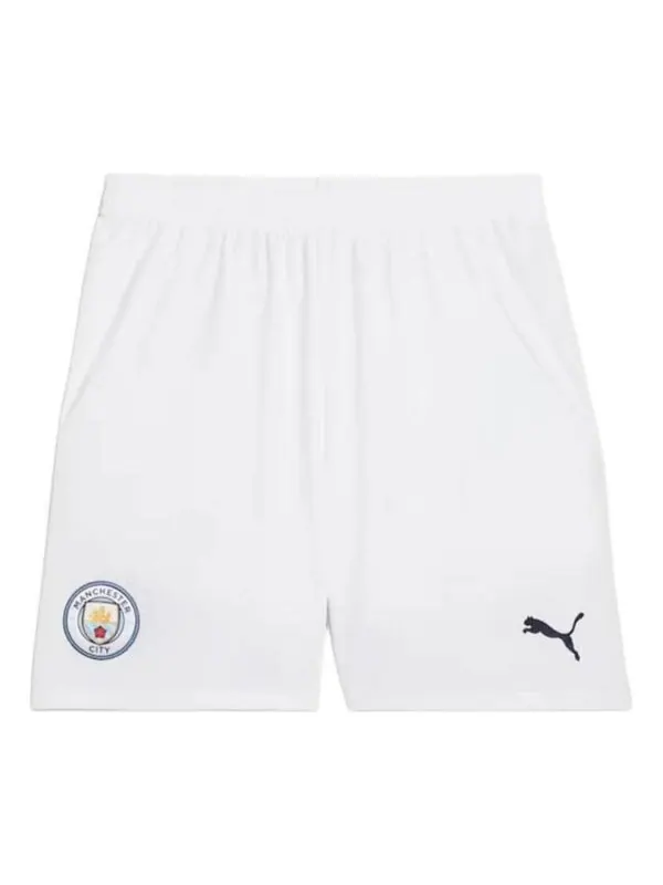 Шорты manchester city 24/25 shorts 'white black' Puma — изображение 1 из 3, белый/черный