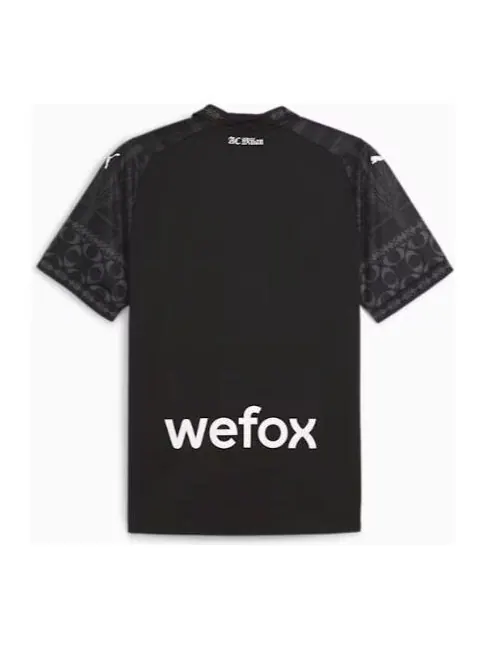 Спортивная футболка ac milan x pleasures men's football jersey 'black white' Puma — изображение 2 из 2, черный/белый
