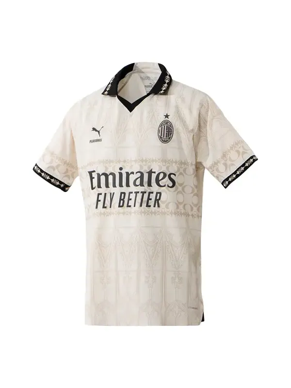 Спортивная футболка x ac milan x pleasures jersey 'beige black' Puma — изображение 1 из 1, бежевый/черный