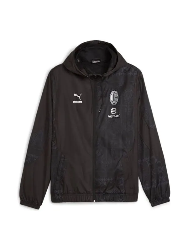 Куртка x ac milan pleasures football pre-match jacket 'black' Puma — изображение 1 из 2, черный