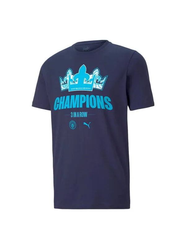 Футболка manchester city 22/23 league champions 'navy' Puma — изображение 1 из 1, темно-синий