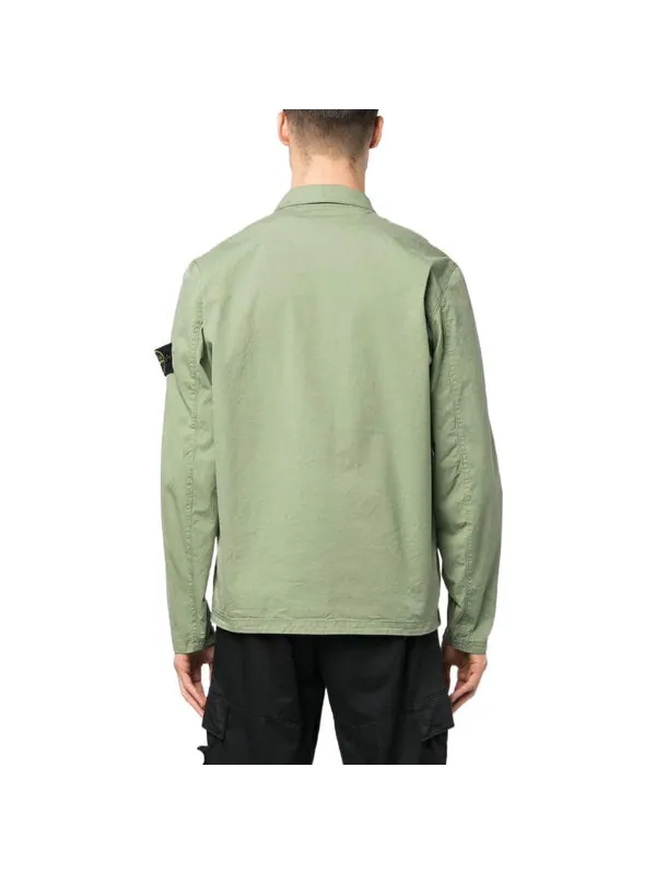 Рубашка compass logo shirt jacket 'green' Stone Island — изображение 3 из 4, зеленый