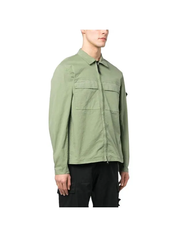Рубашка compass logo shirt jacket 'green' Stone Island — изображение 4 из 4, зеленый